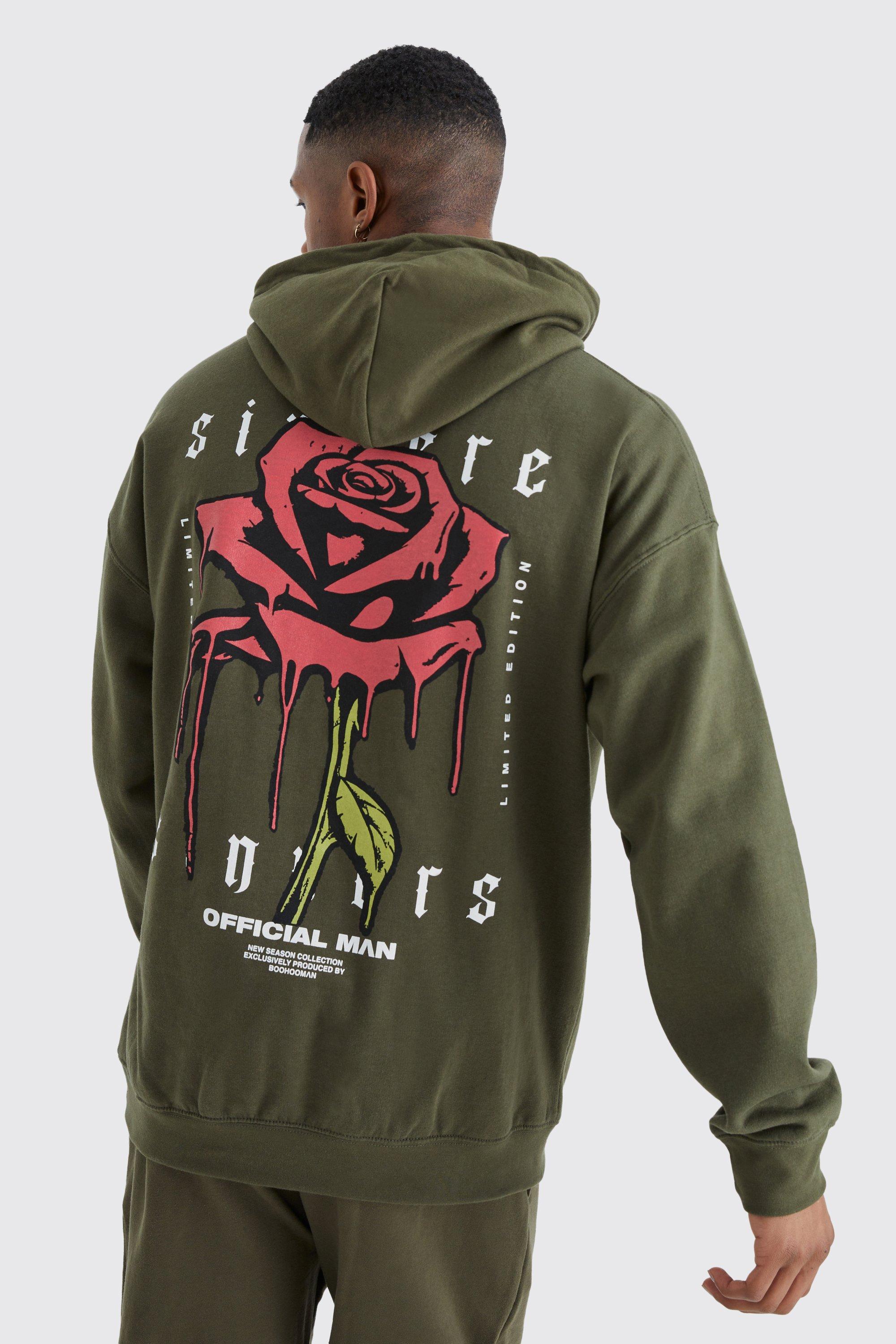 Rose Drip Graphic Hooded Tracksuit