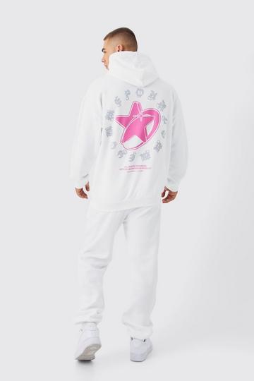 Homme Graphic Hooded Tracksuit white