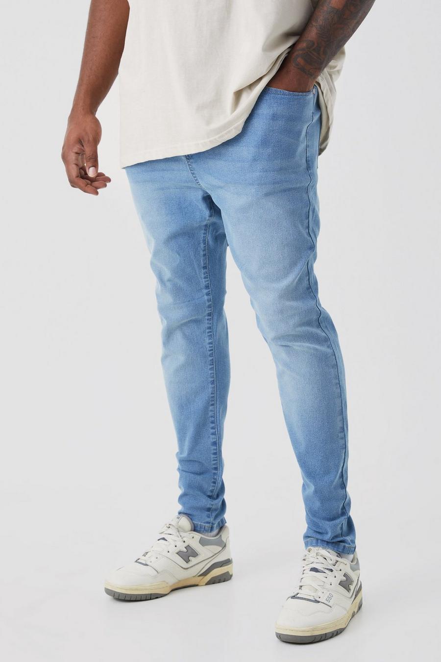 Light blue Bershka Blå stentvättade superskinny jeans