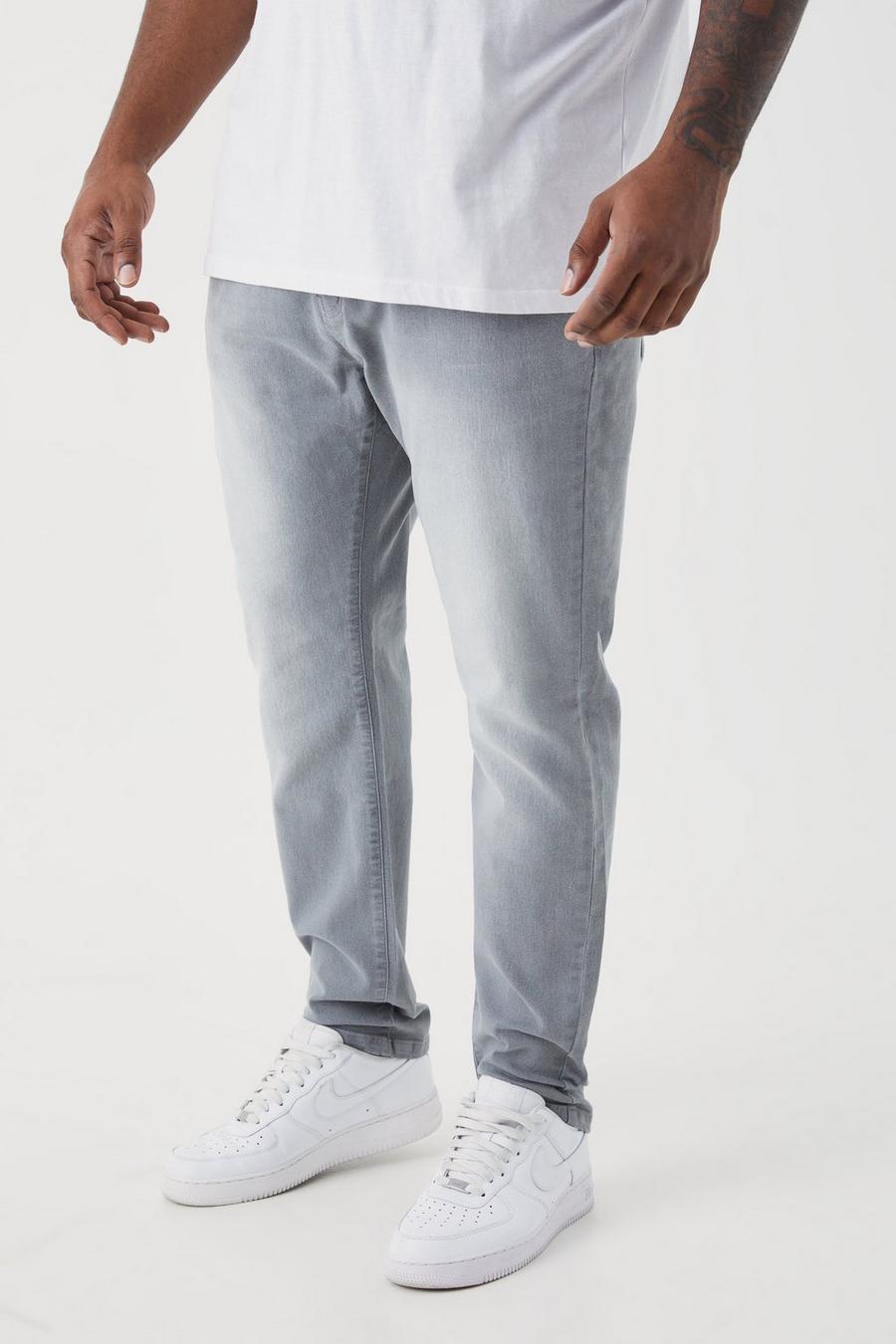 Mid grey Plus Skinny jeans med stretch image number 1