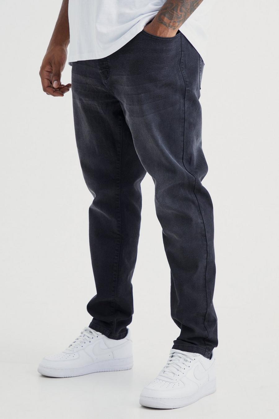 Washed black Plus Skinny jeans med stretch image number 1
