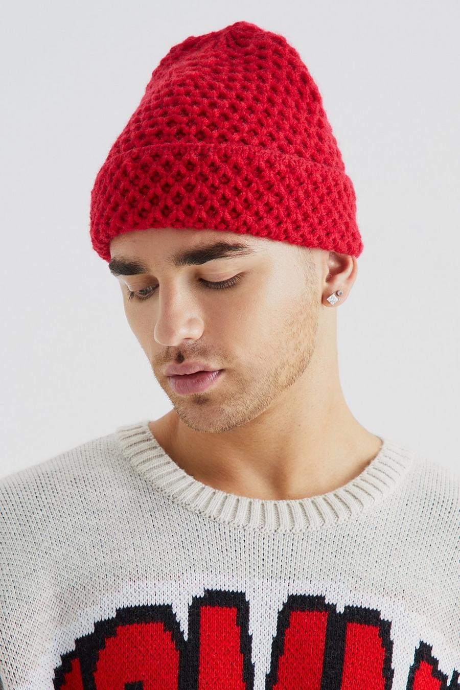 Red Bubble Knit Beanie