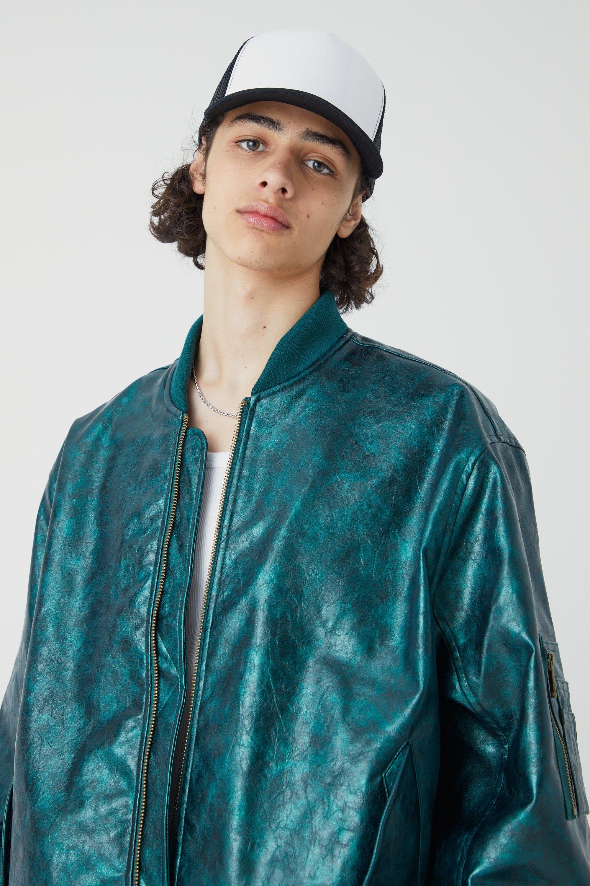 High shine bomber jacket store
