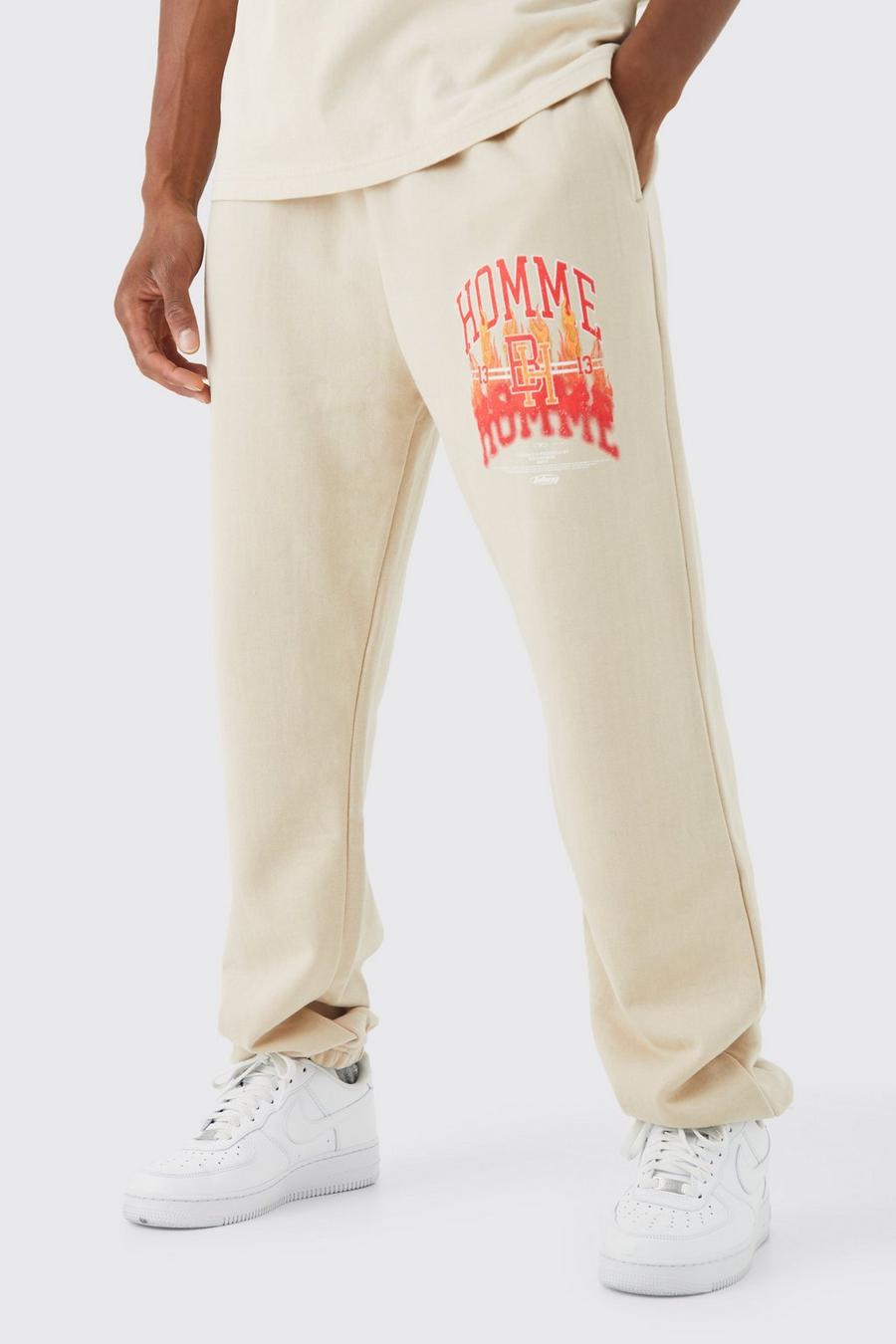 Sand beige Homme Graphic Jogger