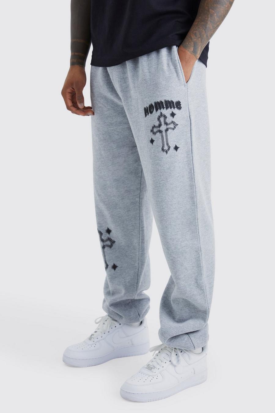 Grey marl Homme Graphic Jogger image number 1