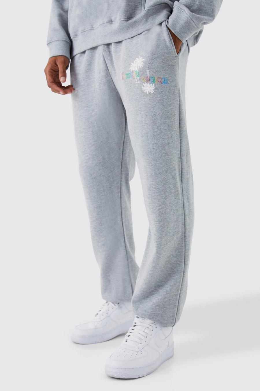 Grey marl gris Limited Edition Palm Graphic Jogger