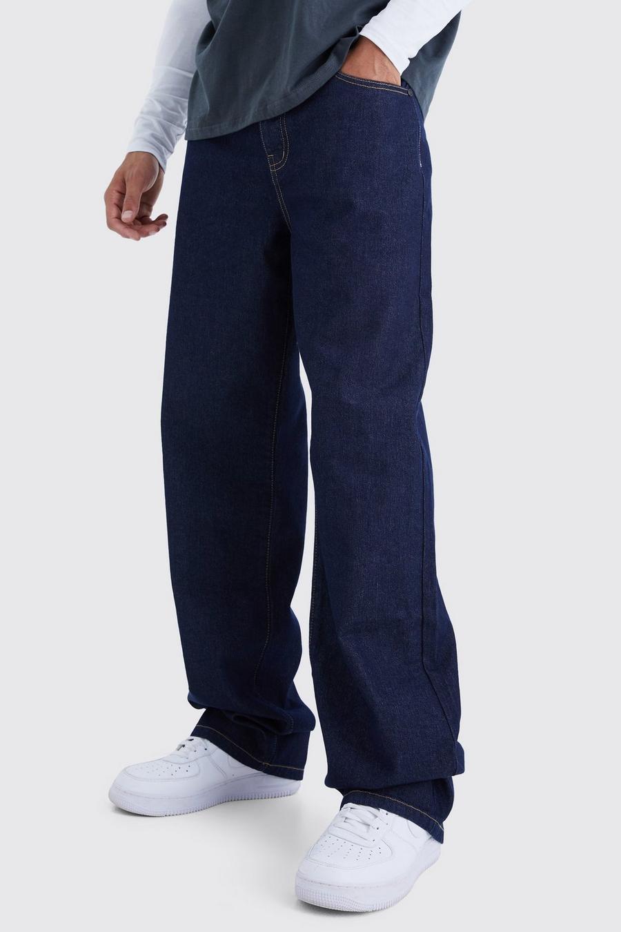 Jeans Tall extra comodi in denim rigido, Indigo azzurro