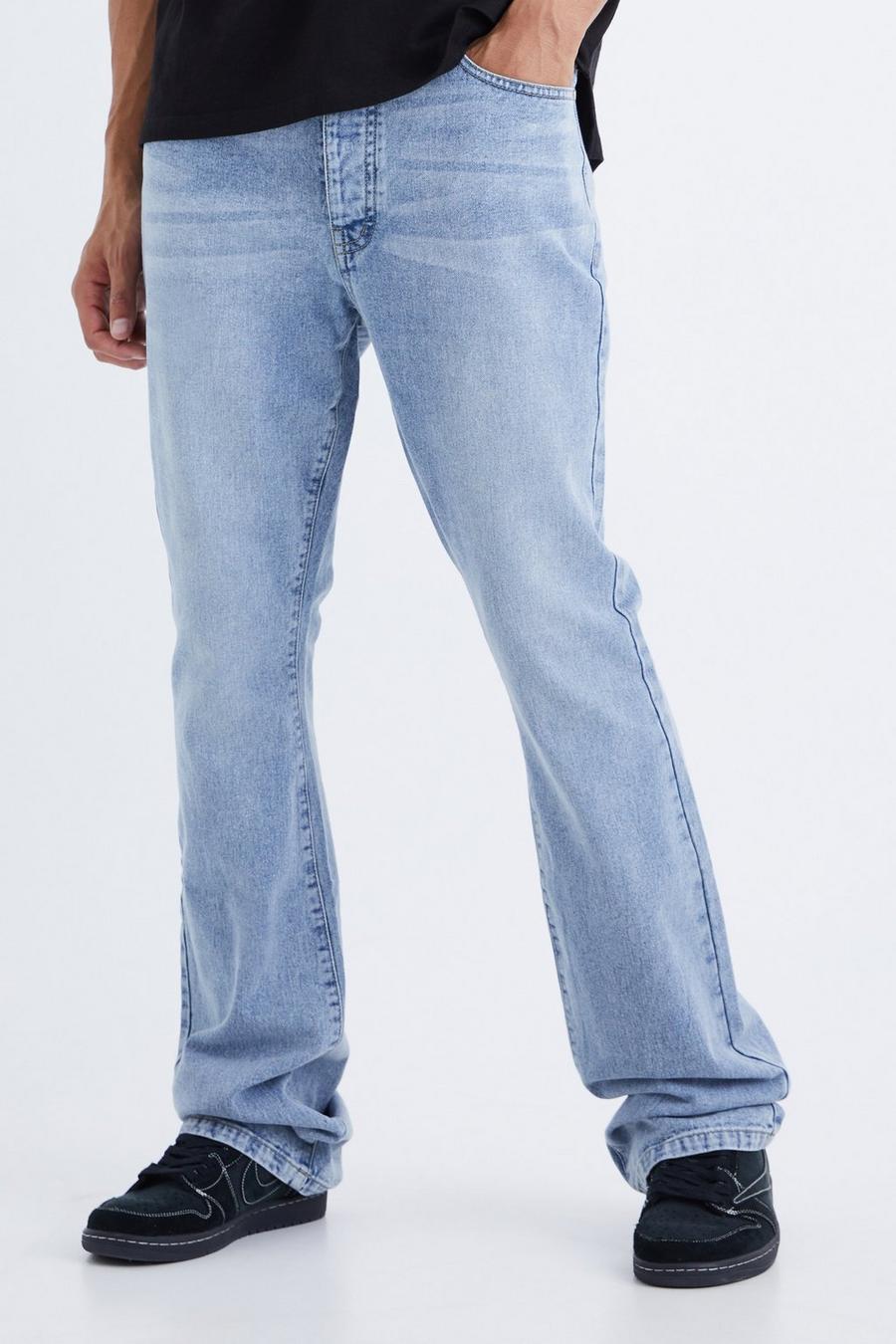 Light blue Tall Jeans i slim fit med utsvängda ben image number 1