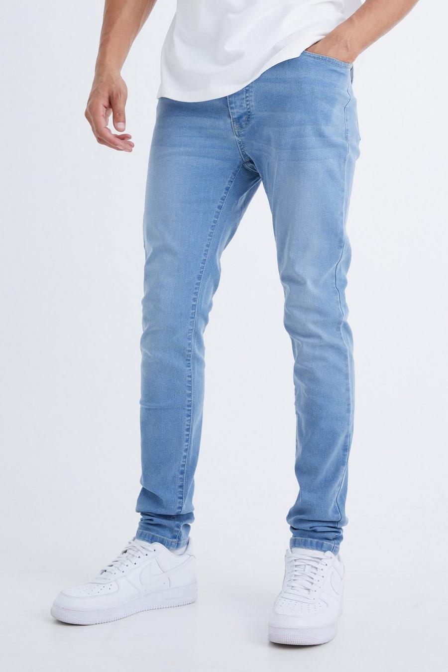 Light blue Tall Skinny jeans med stretch image number 1