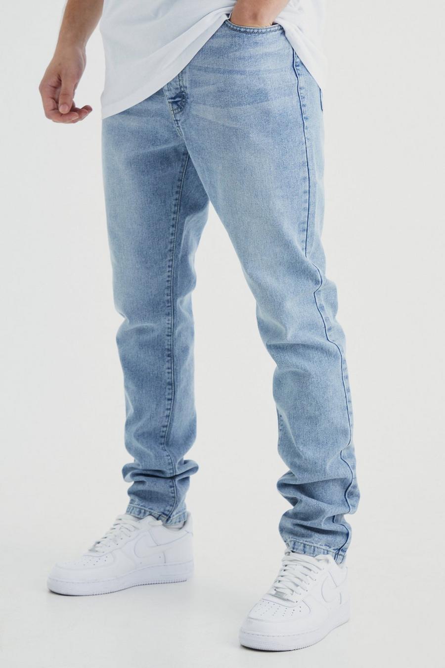 Jeans Tall Slim Fit in denim rigido, Light blue
