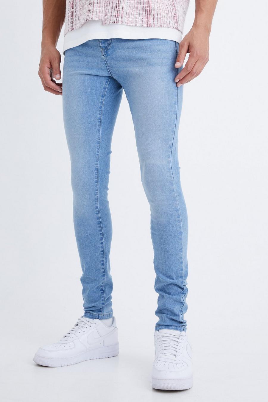 Light blue Tall Super skinny jeans med stretch image number 1