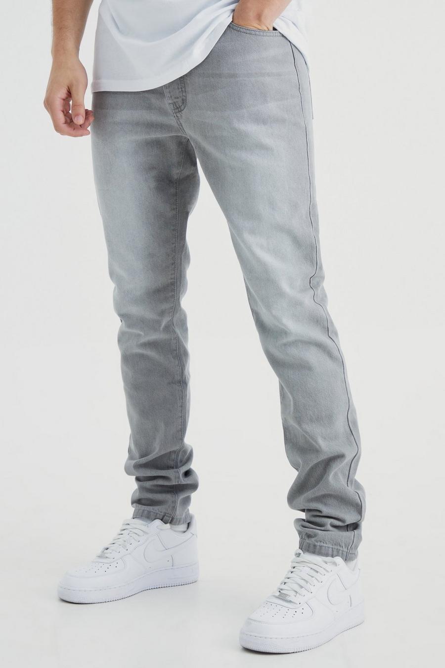 Jeans Tall Slim Fit in denim rigido, Mid grey