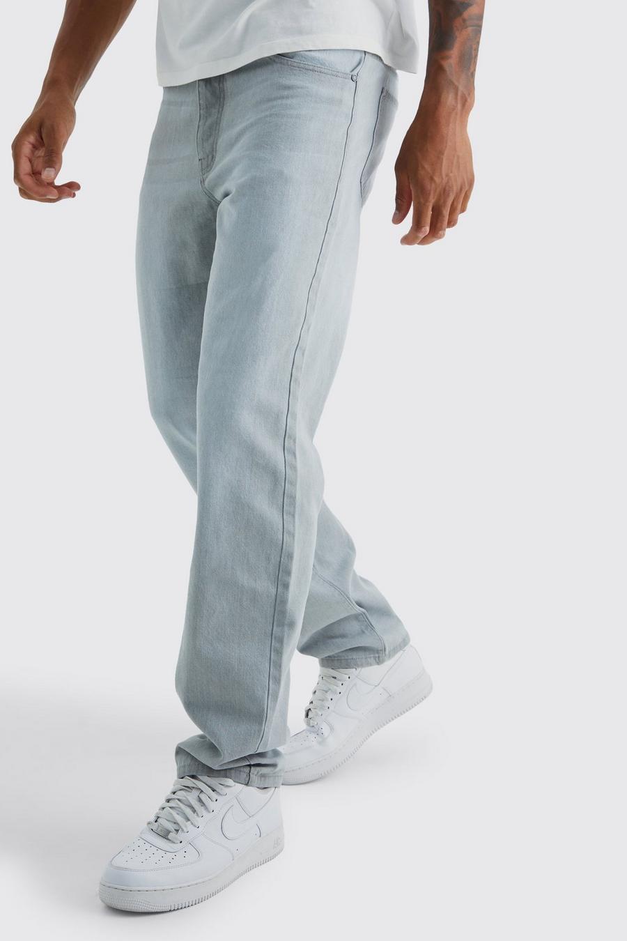 Jeans Tall rilassati in denim rigido, Grey grigio