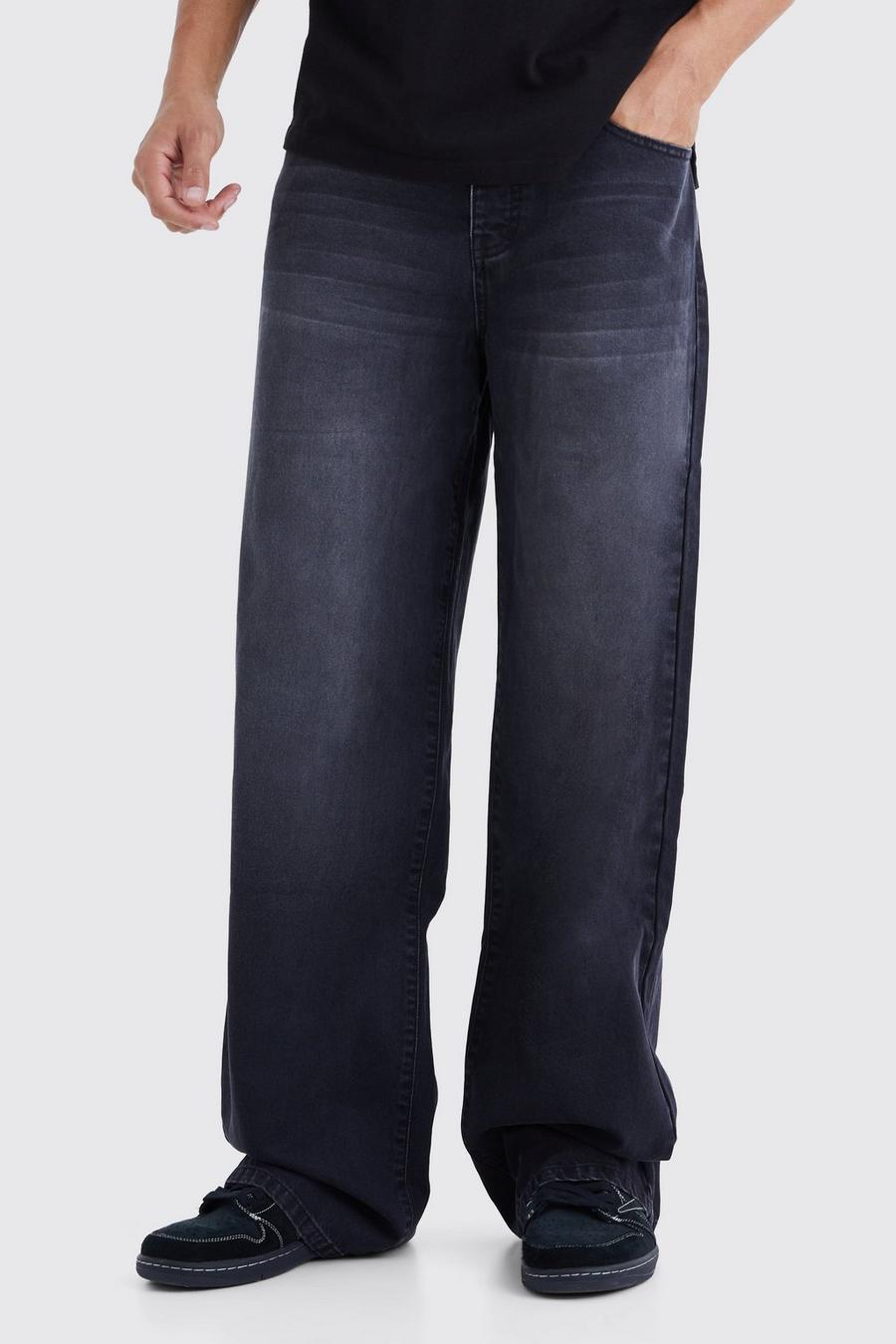 Jeans Tall extra comodi in denim rigido, Washed black