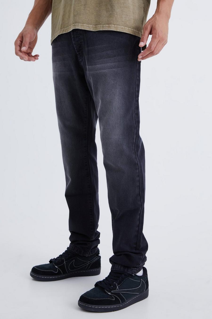 Jeans Tall Slim Fit in denim rigido, Washed black image number 1