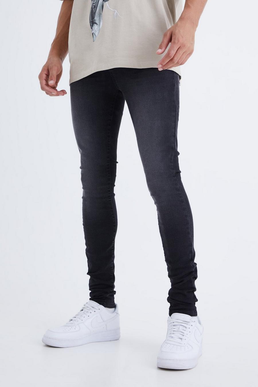 Washed black Tall Super skinny jeans med stretch image number 1