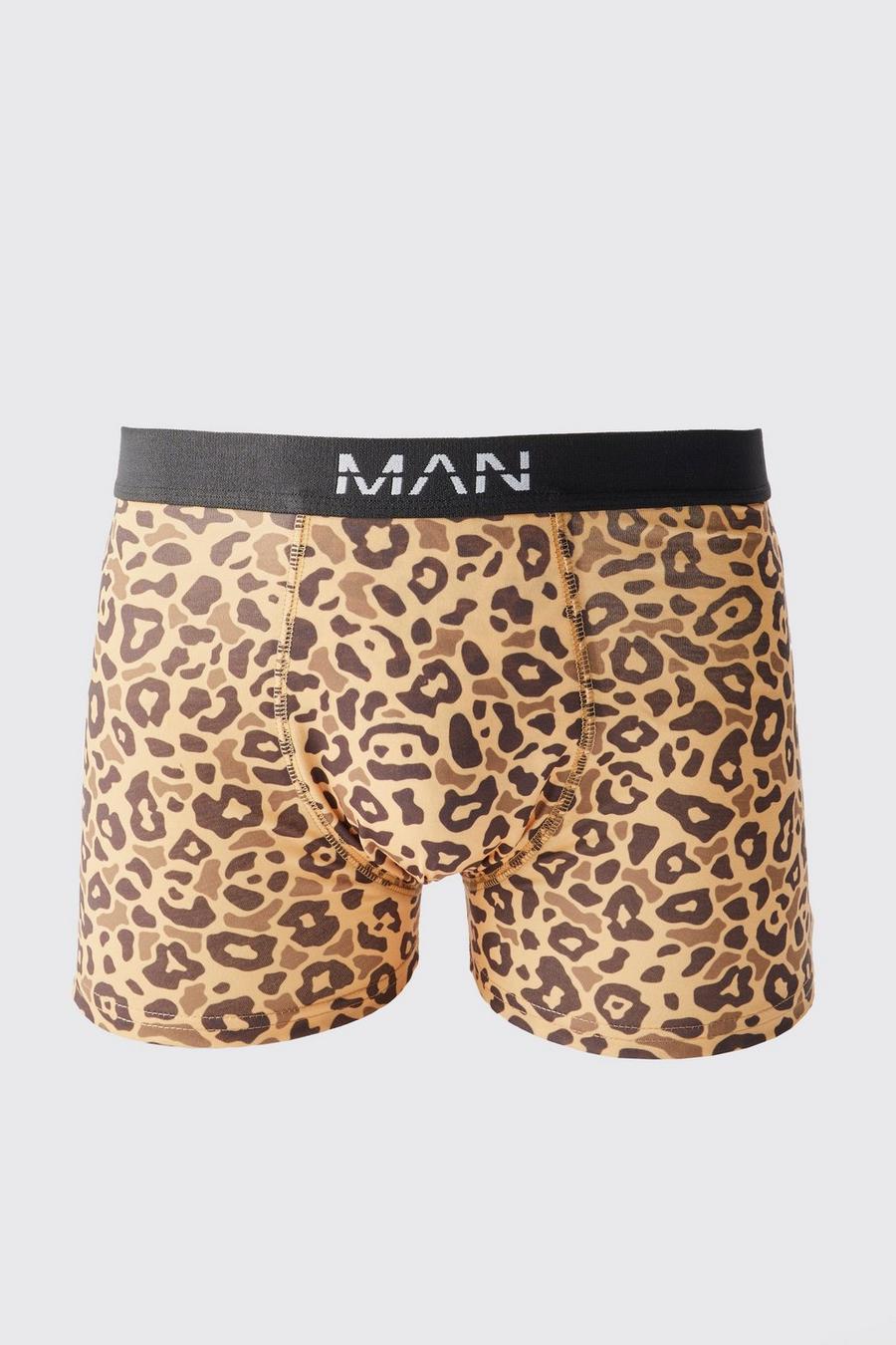 Taupe beige Camo Leopard Printed Boxers