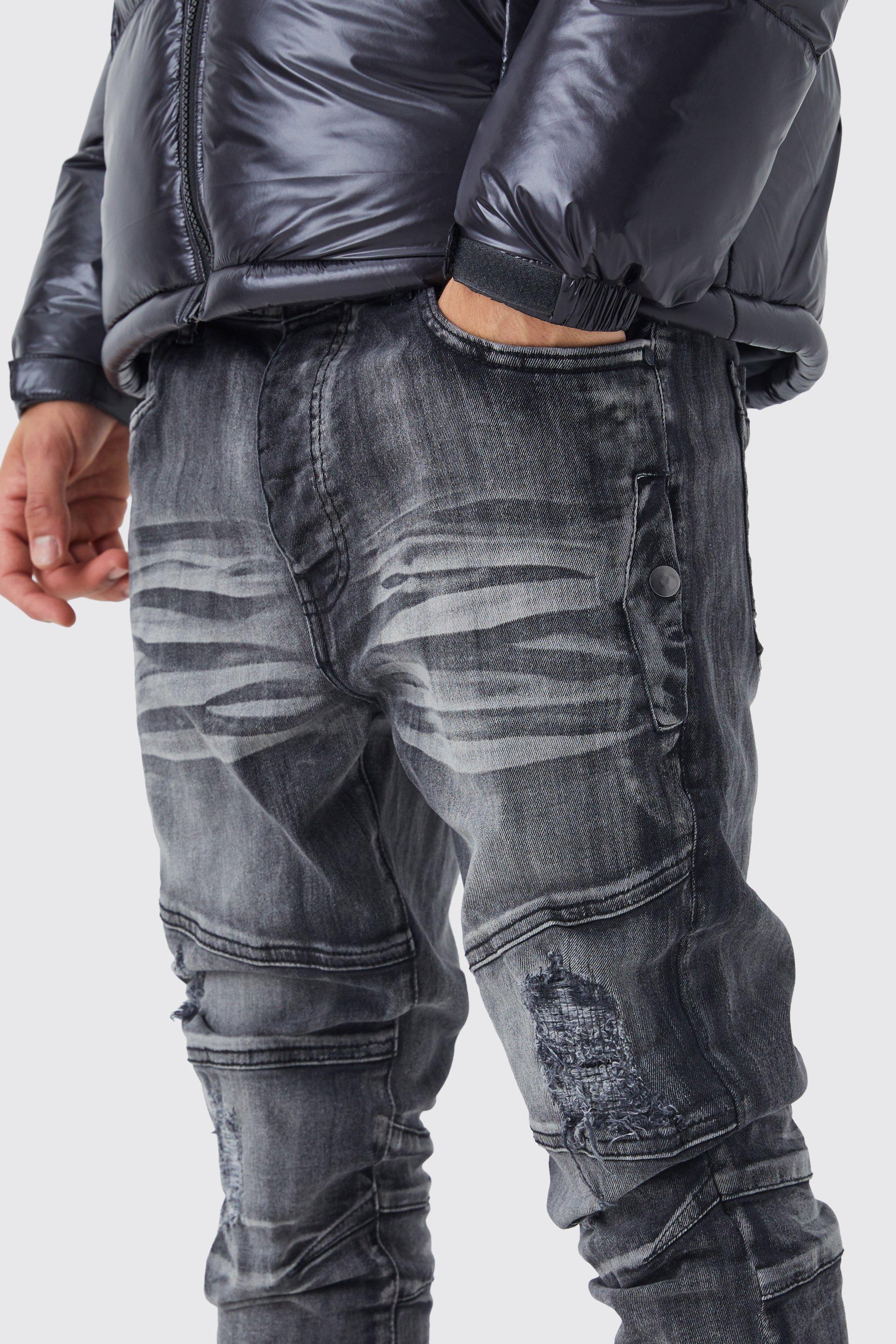 Stretch Heavy Bleached Ripped Jean boohoo