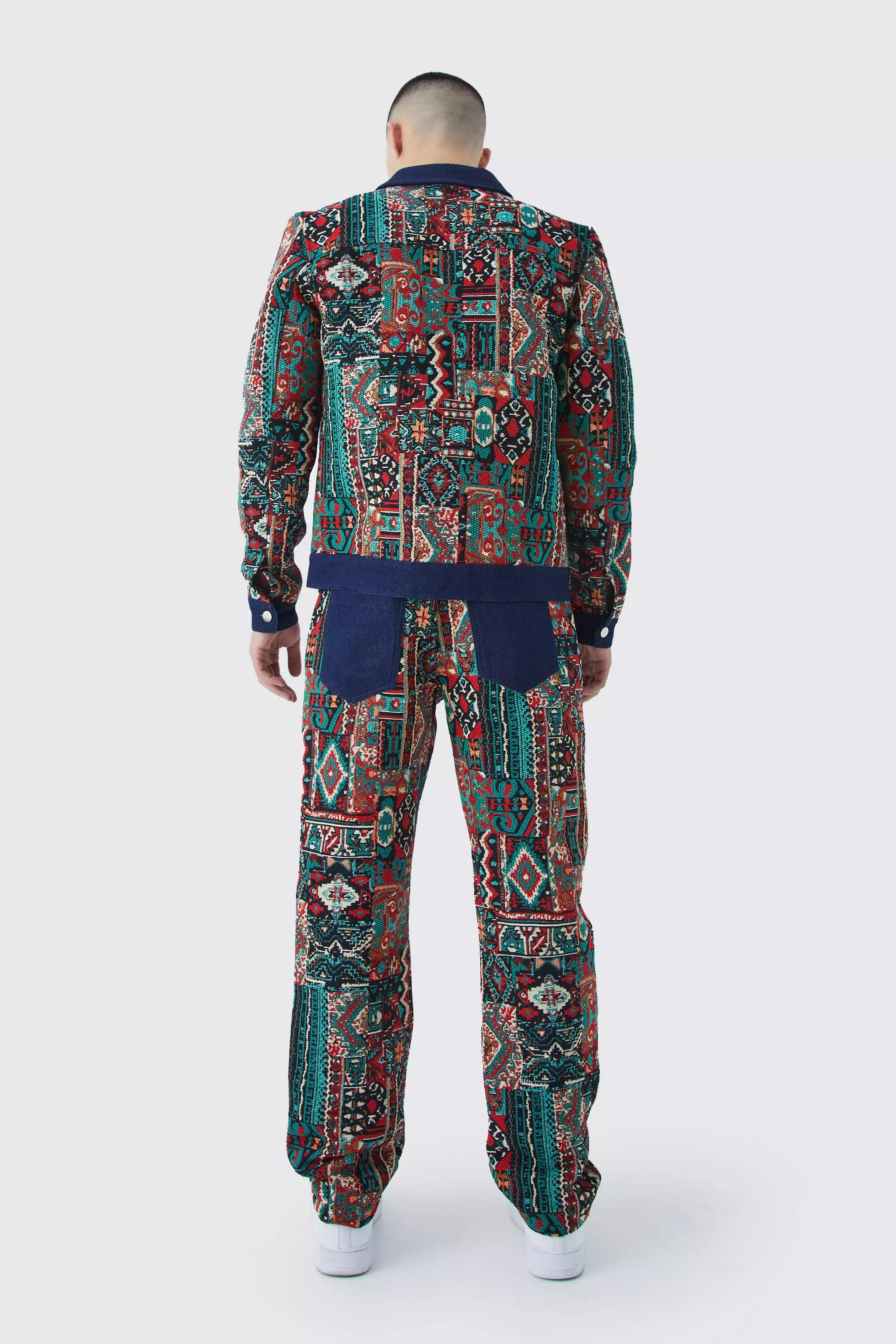 Red Relaxed Rigid Tapestry Jean alternative image