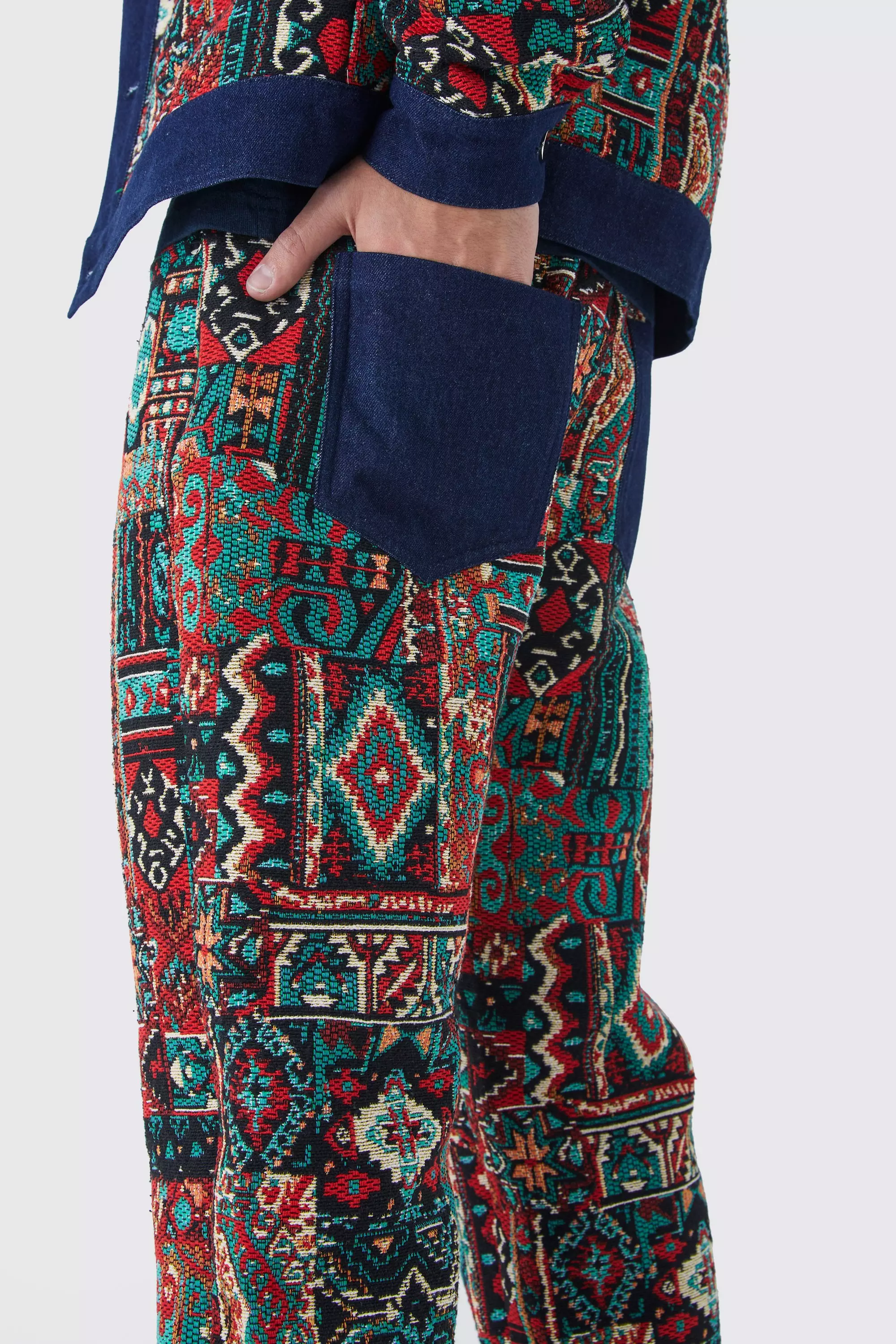Red Relaxed Rigid Tapestry Jean alternative image