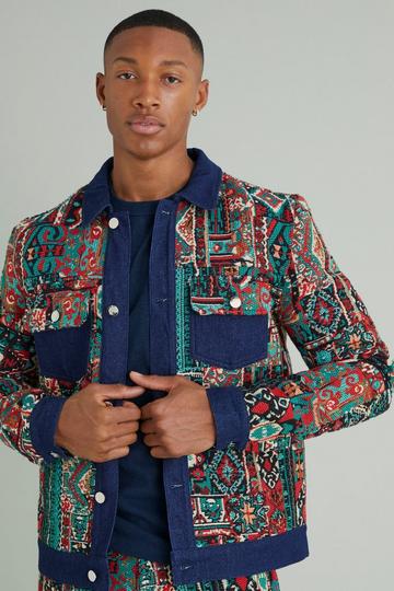 Red Tapestry Denim Jacket