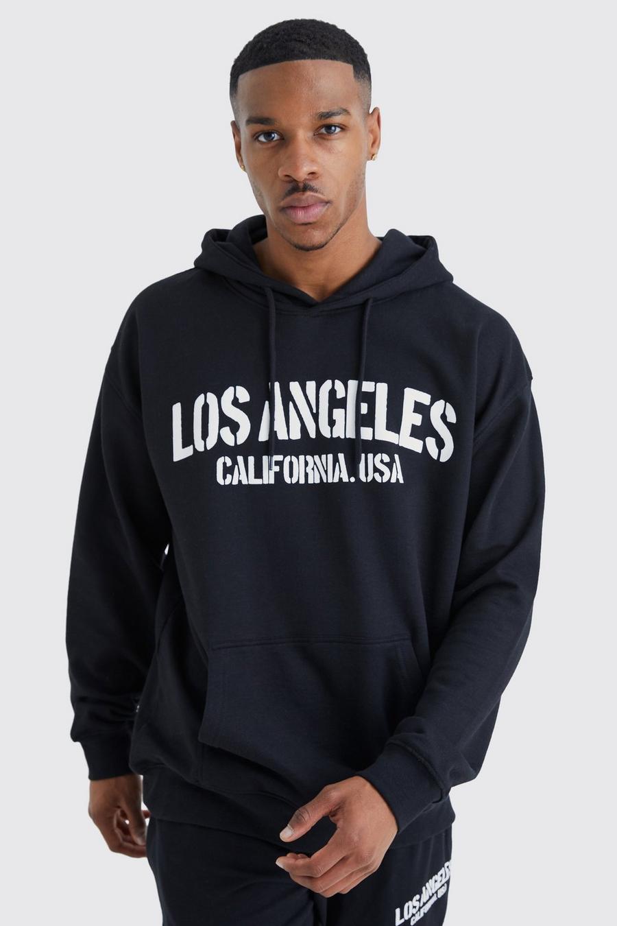 Black negro Oversized Los Angeles Hoodie image number 1