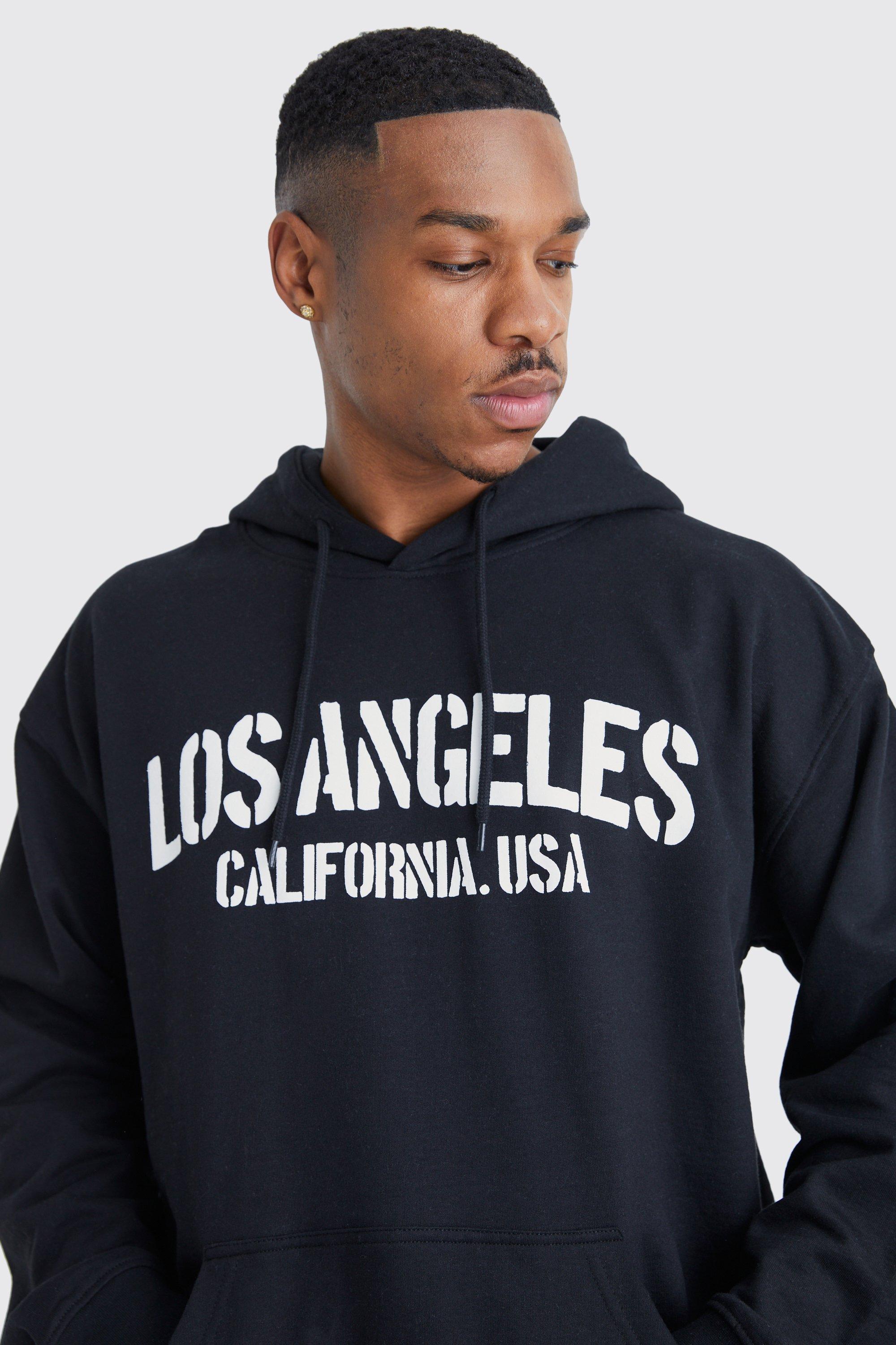 Pacsun Men's Los Angeles Full Zip Hoodie in Black - Size Large