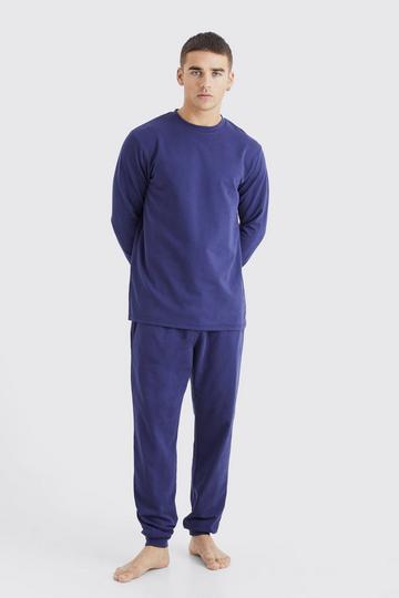 Soft Feel Lounge Top And Sweatpant Set navy