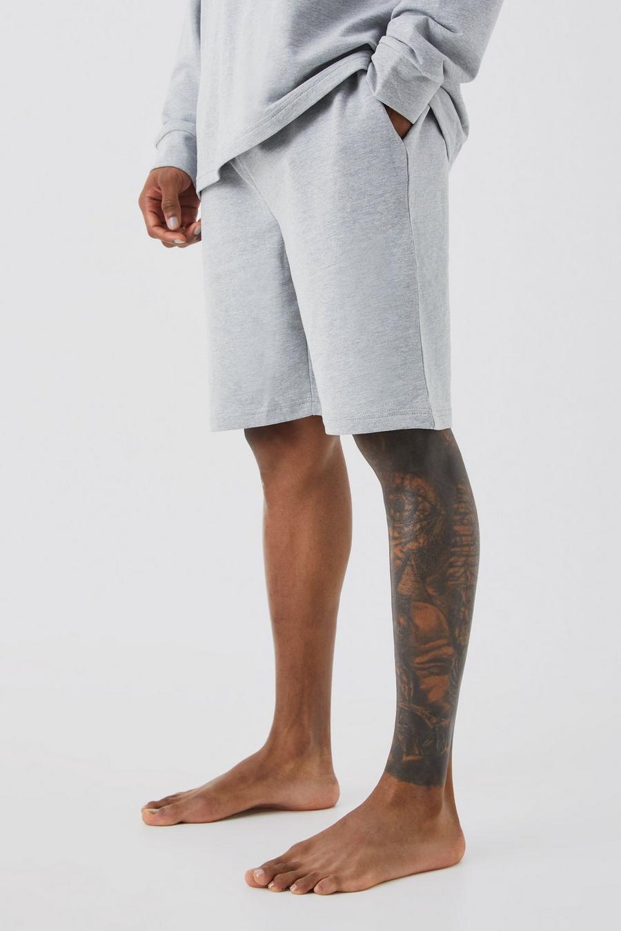 Grey marl Zachte Baggy Lounge Shorts image number 1