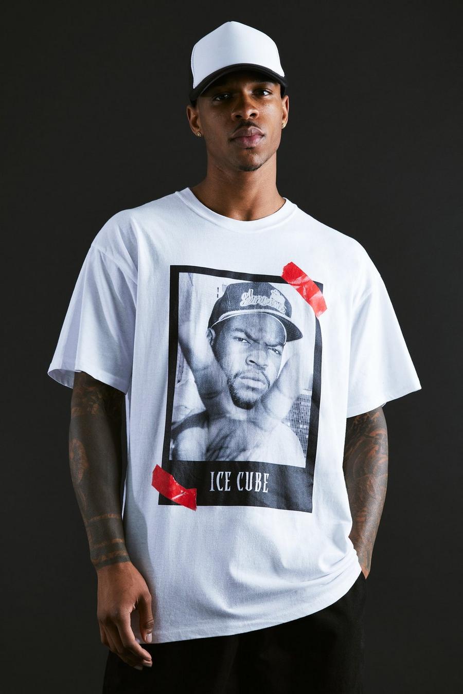 White weiß Oversized Ice Cube License T-shirt