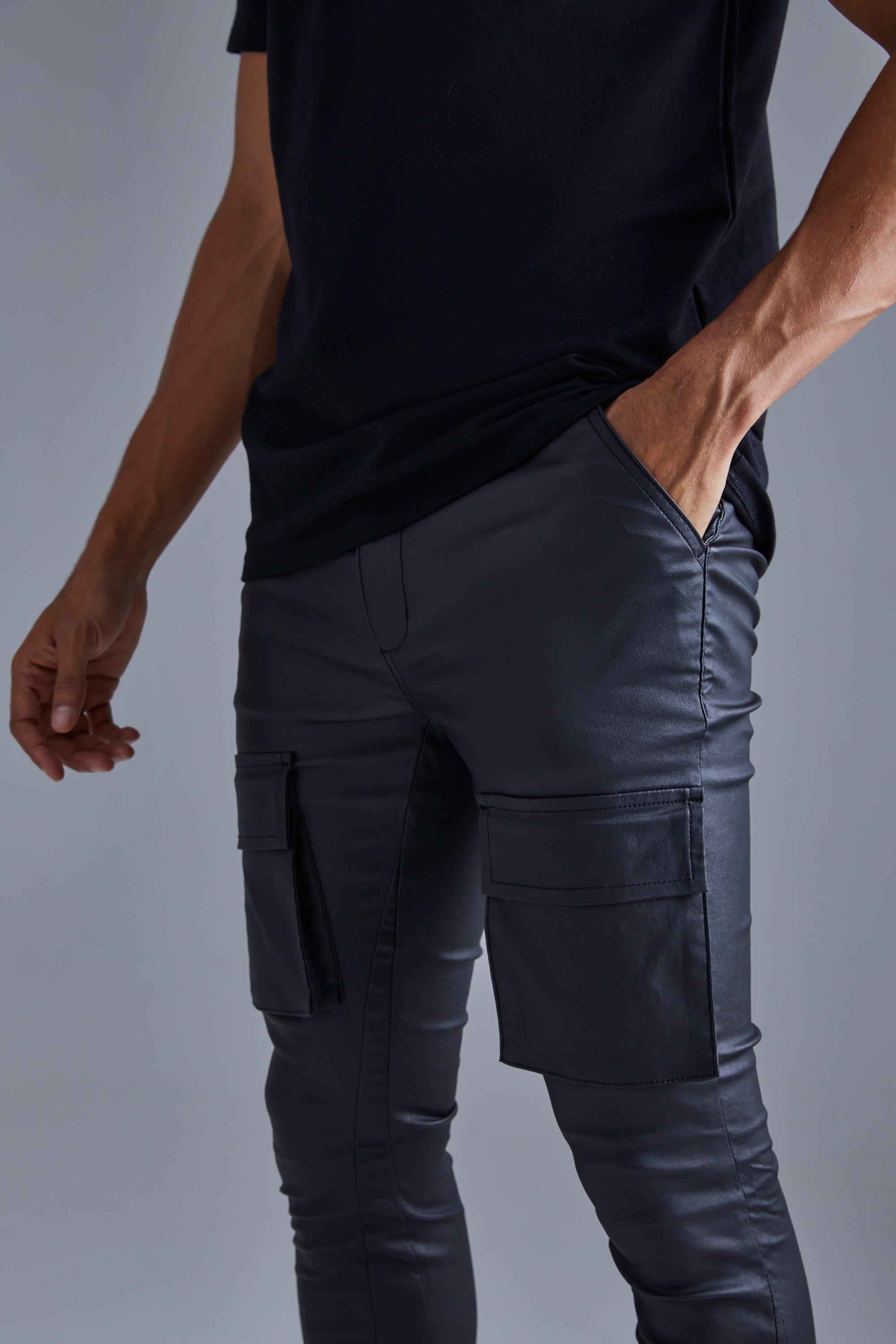 Coated cargo trousers