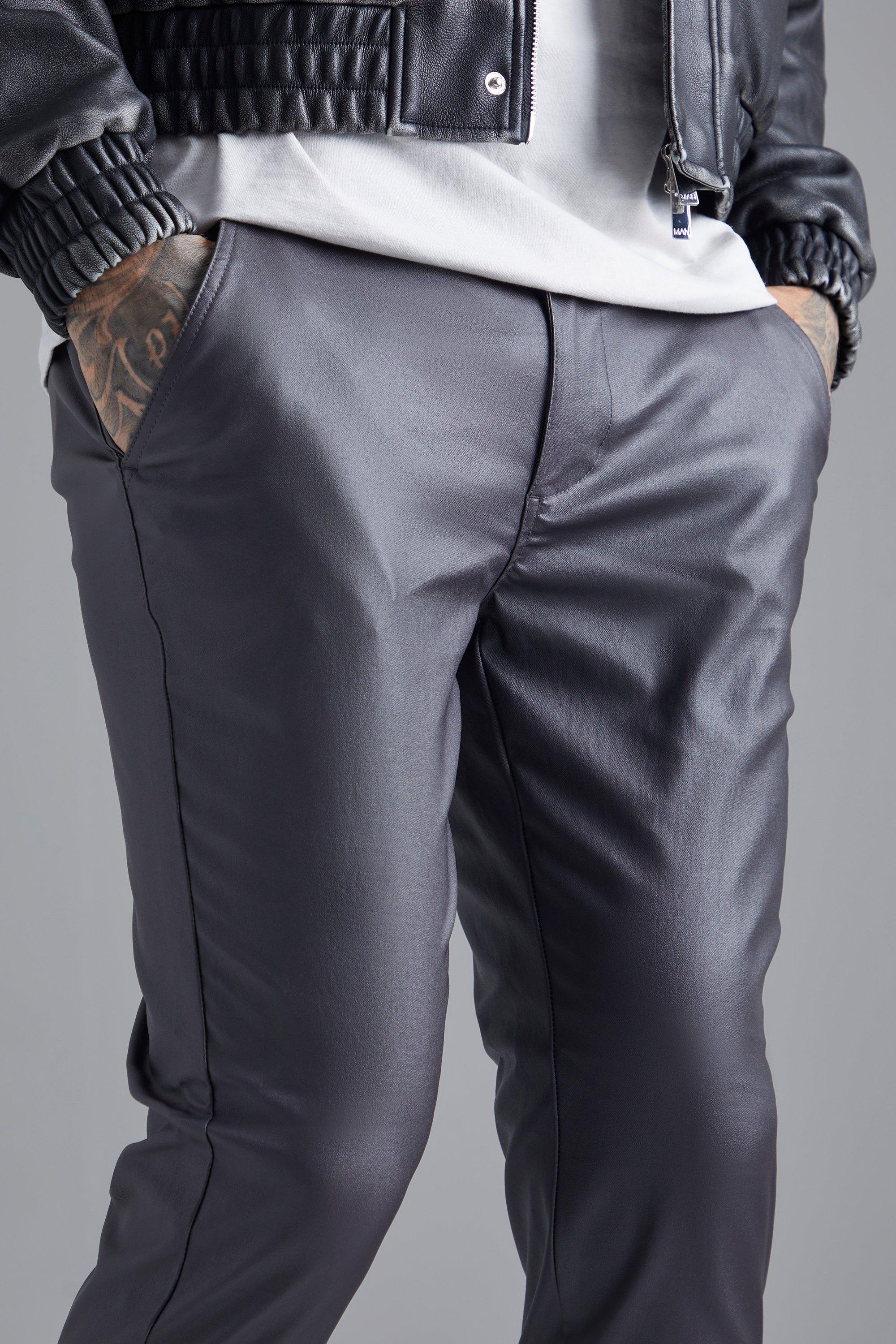 Dark Charcoal Twill Slim Suit Trousers