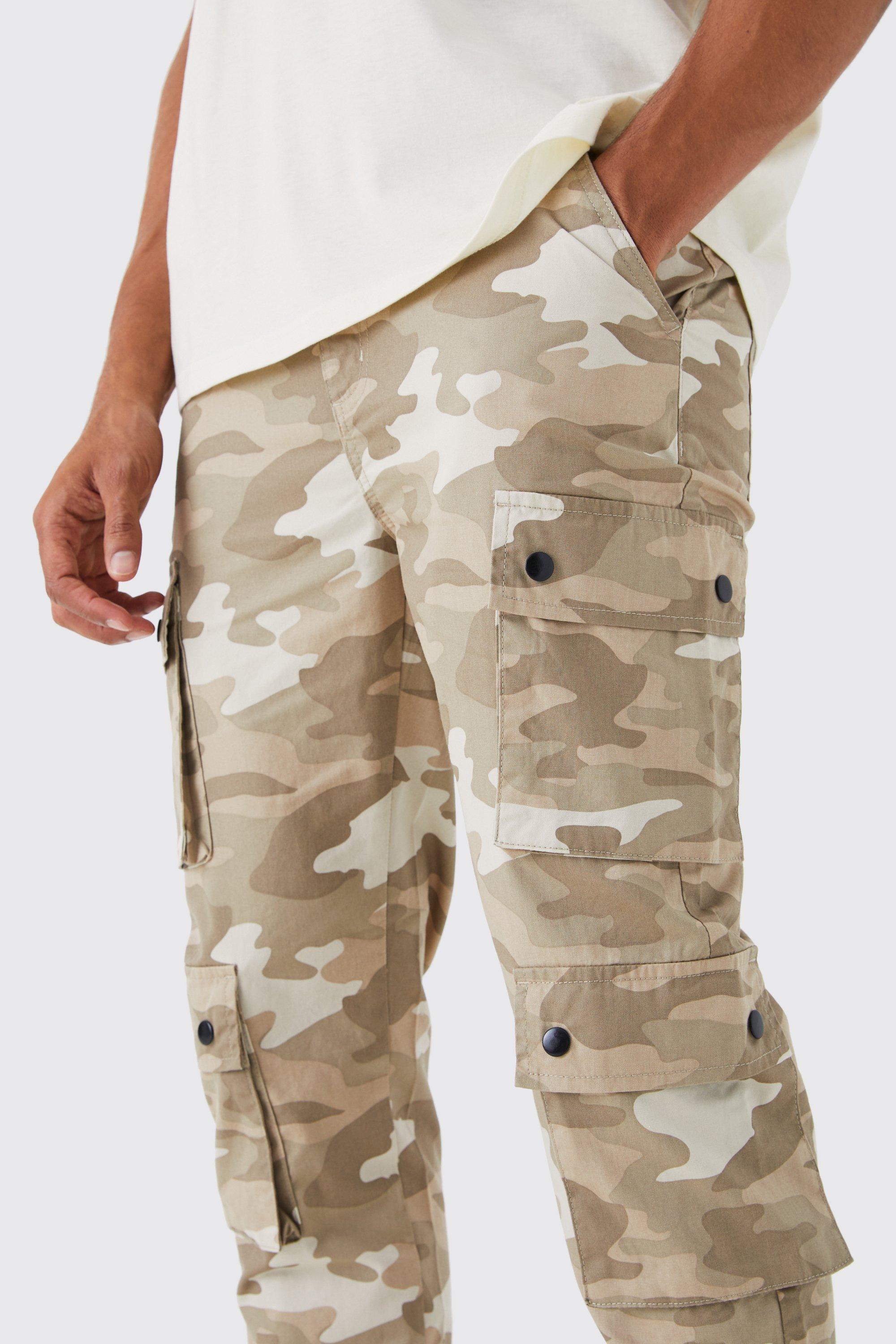 Slim straight hot sale camo pants