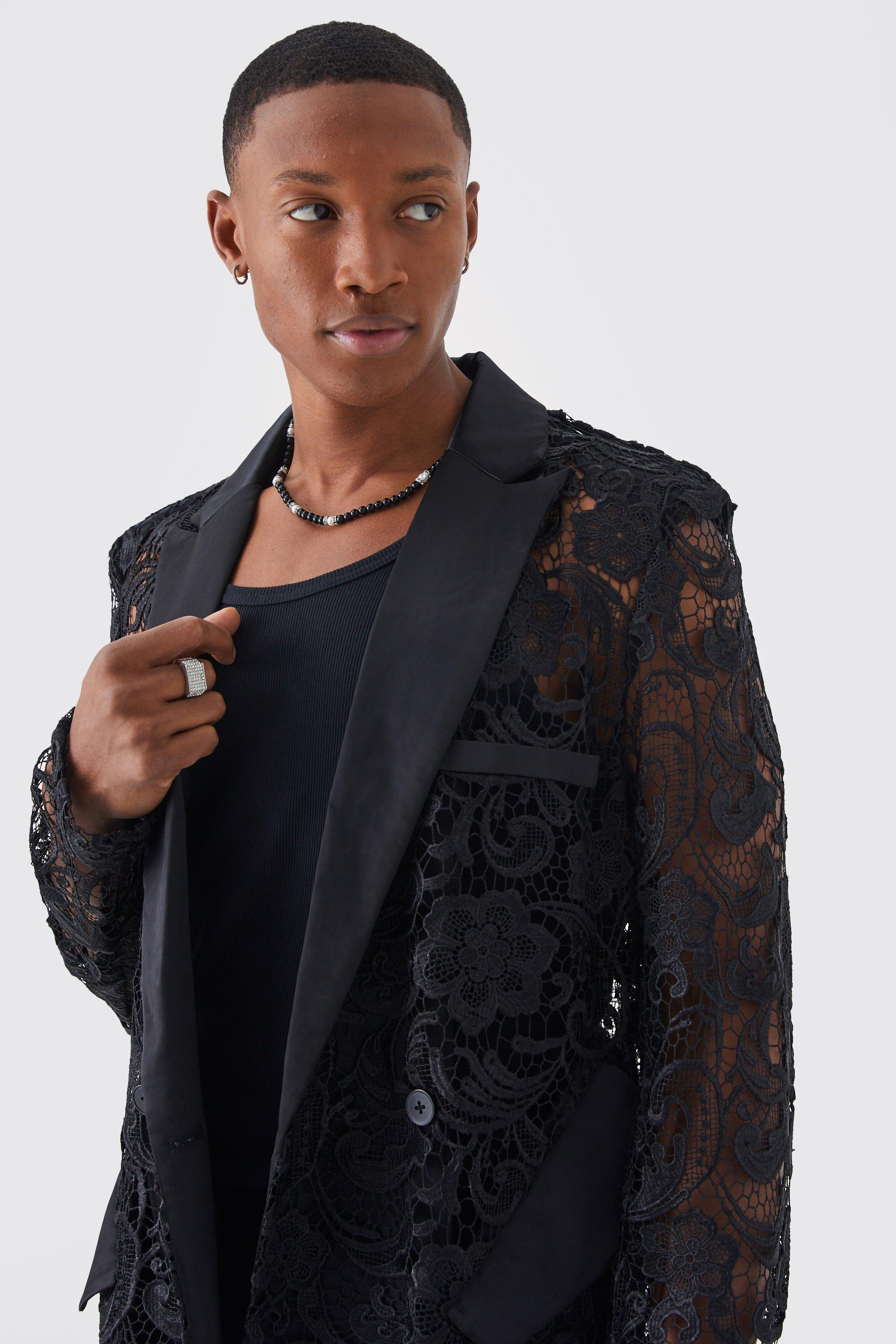 Black lace shop suit jacket