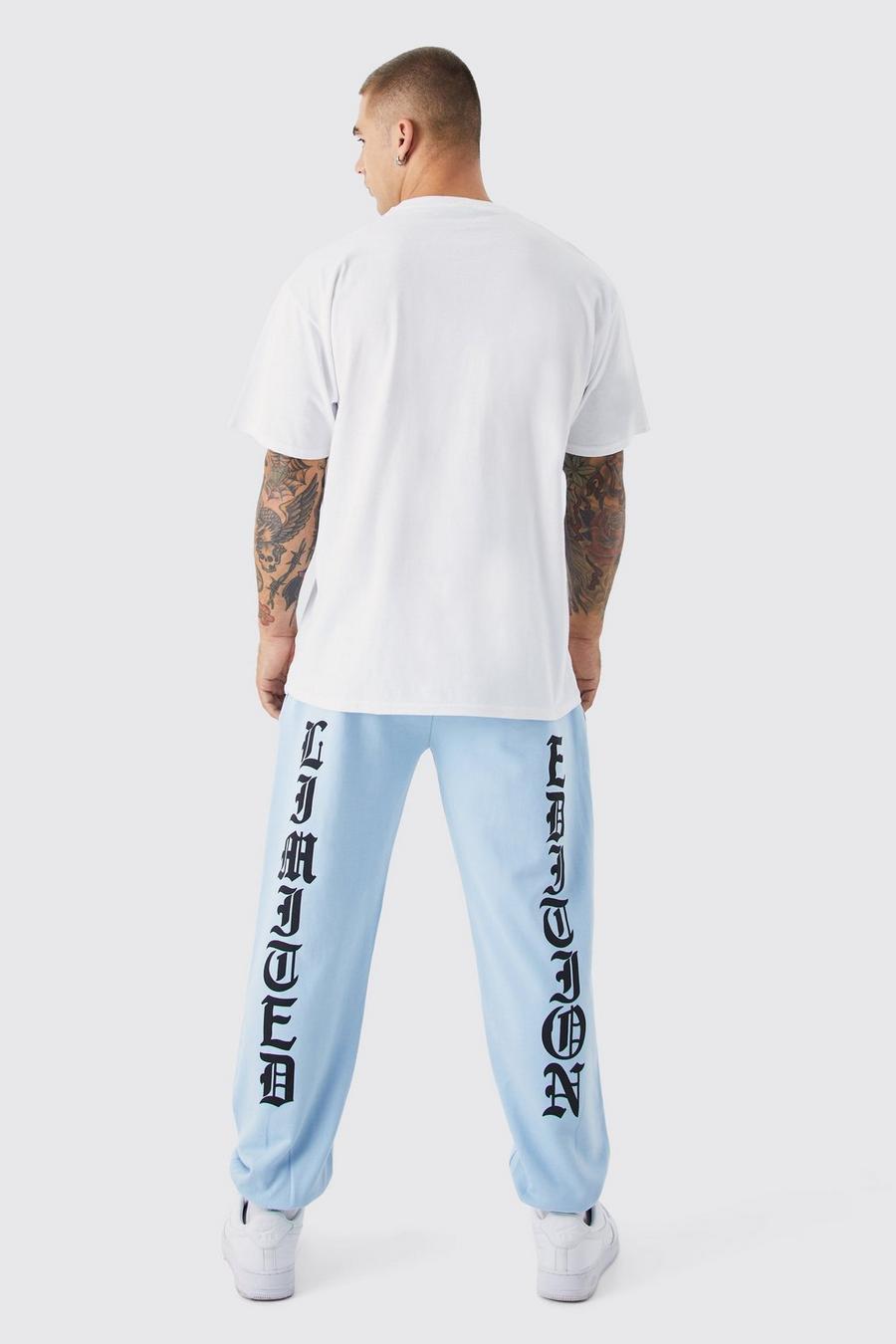 Oversize Limited Edition T-Shirt & Jogginghose, Light blue