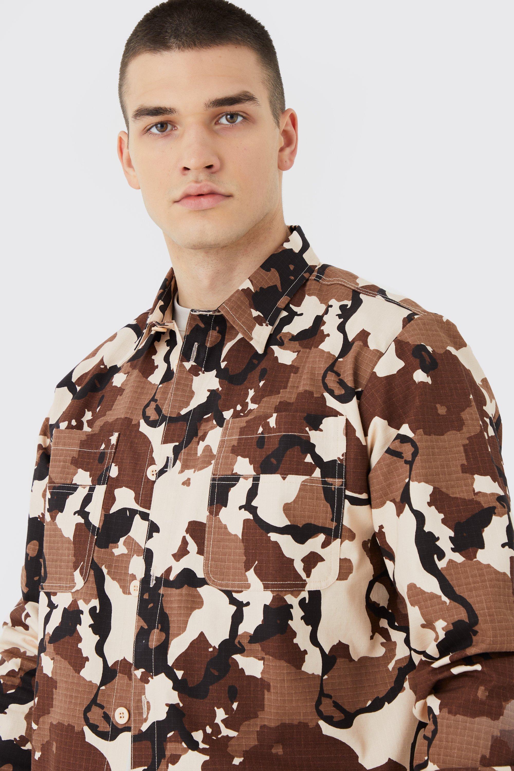 Mens camo shirt jacket deals