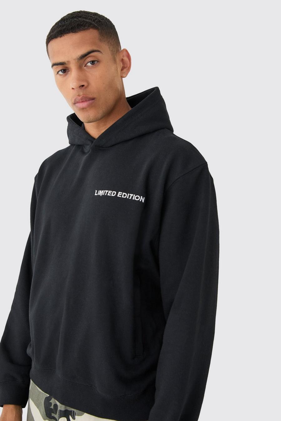 Black Oversize hoodie i tjockt tyg image number 1