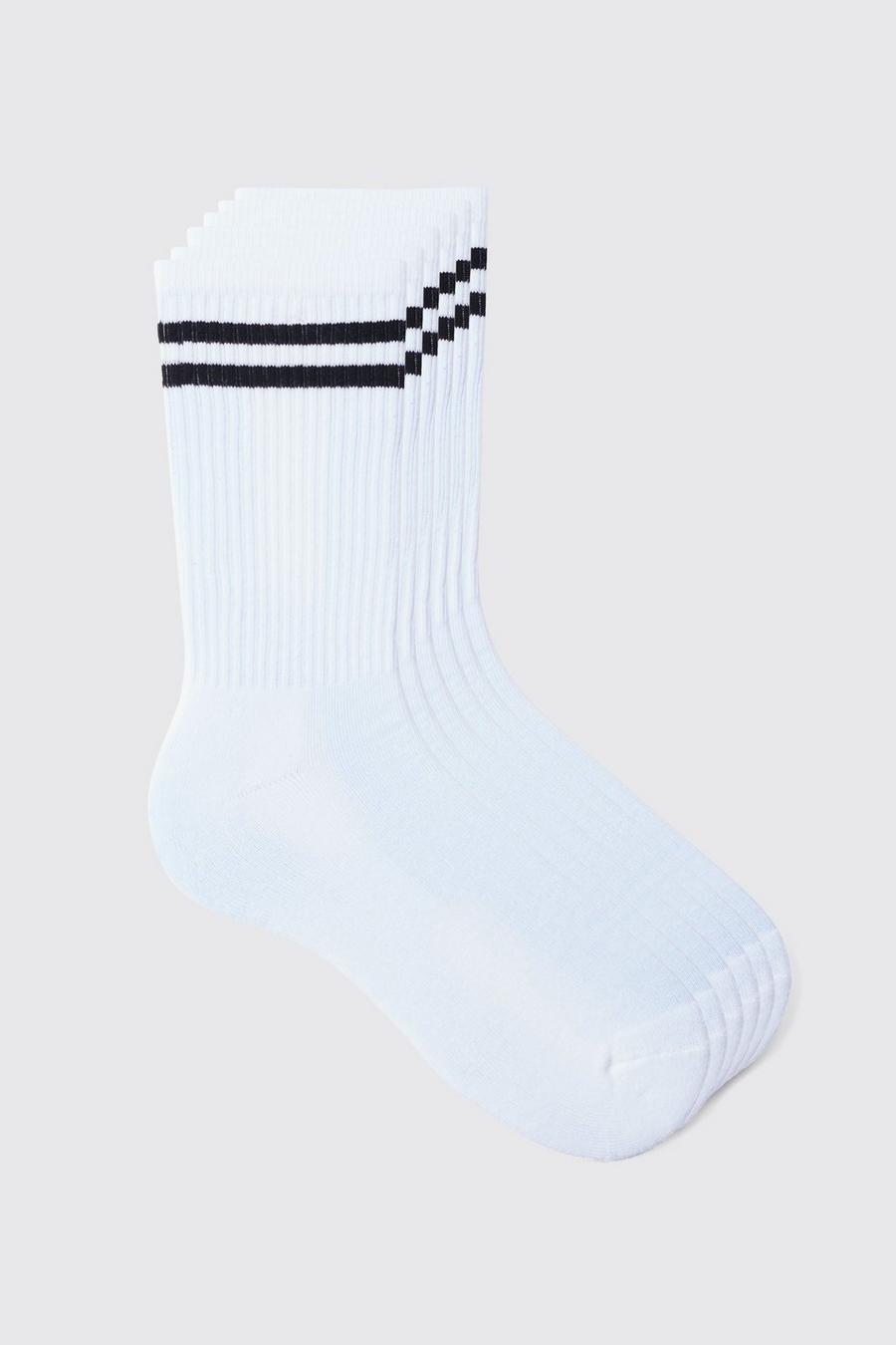 5er-Pack Sport-Socken mit Streifen, White image number 1