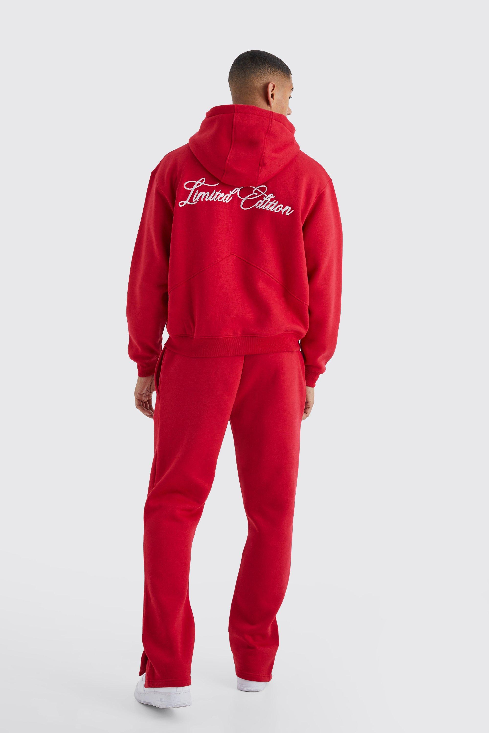 Boohoo mens hot sale red tracksuit