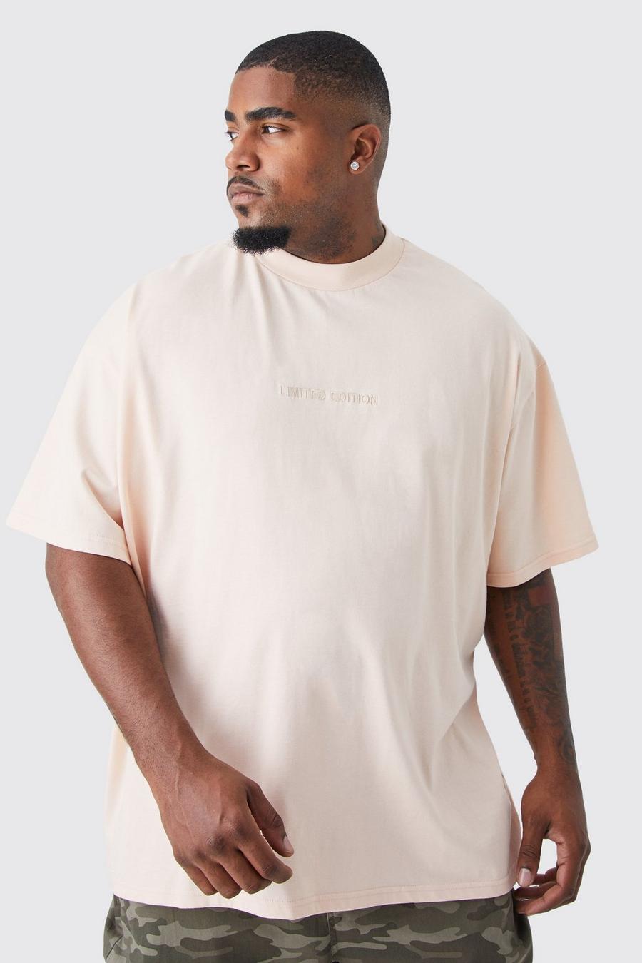 Pastel pink Plus Oversized Heavyweight Extended Neck T-shirt 