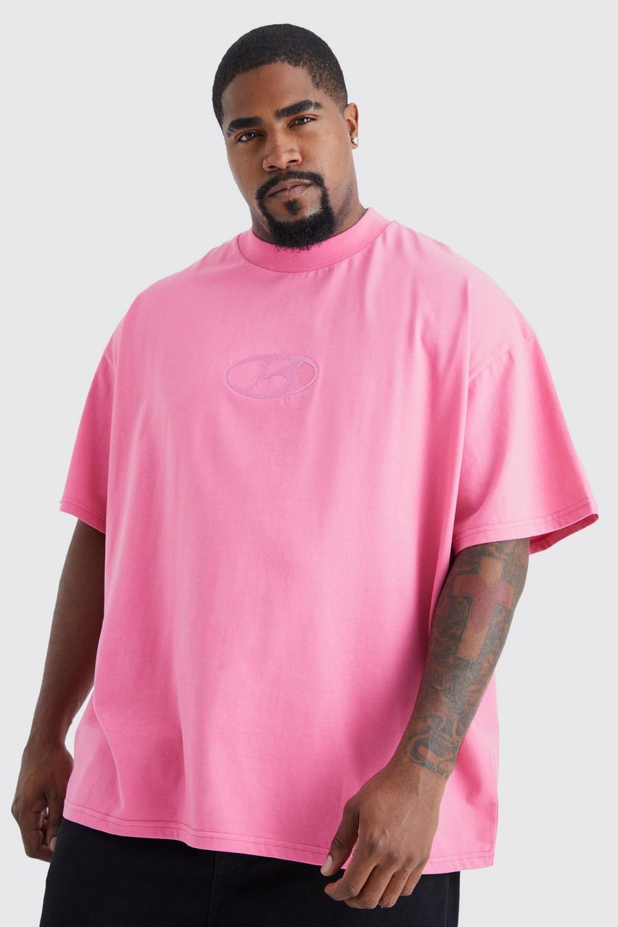 Pink Plus Oversized Heavyweight Extended Neck T-shirt