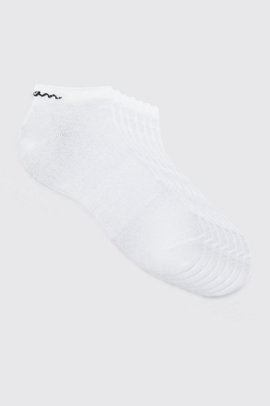 Pack de 7 pares de calcetines deportivos con firma MAN, White image number 1