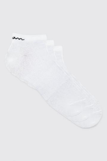 3 Pack Man Signature Trainer Socks white