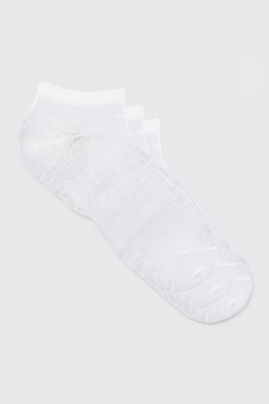 Pack de 3 pares de calcetines deportivos lisos, White