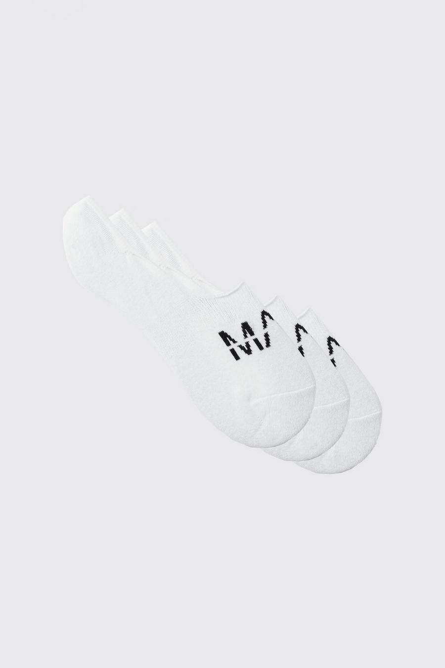 White 3 Pack Man Invisible Socks image number 1