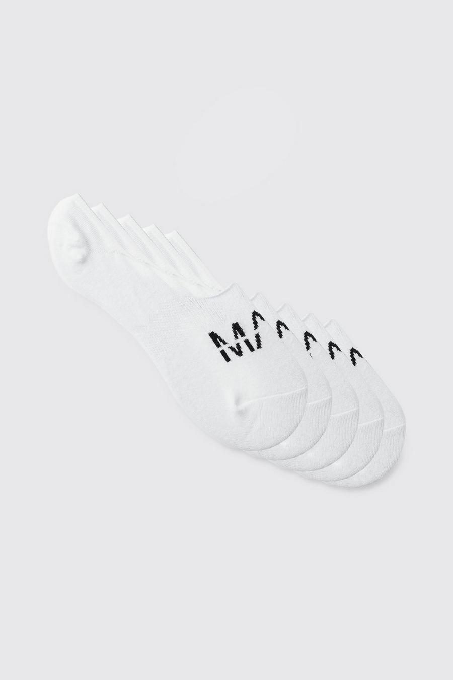 White 5 Pack Man Invisible Socks image number 1