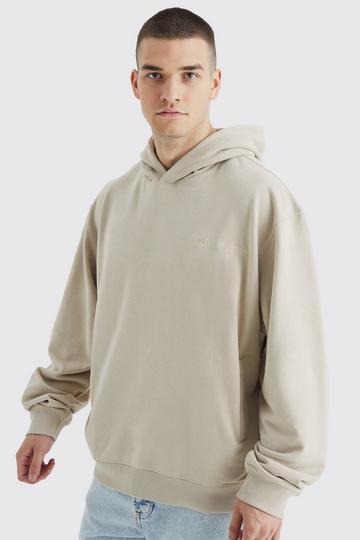 Stone Beige Tall Oversized Boxy Loopback Hoodie