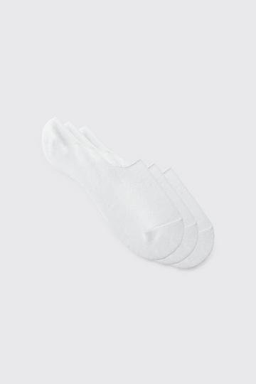 3 Pack Plain Invisible Socks white