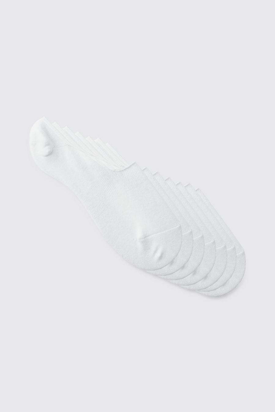 Pack de 7 pares de calcetines invisibles lisos, White image number 1