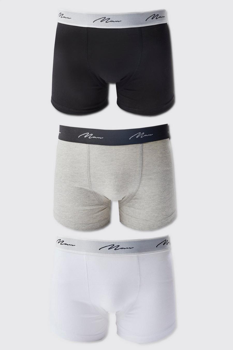 Multi 3 Pack Man Signature Mixed Color Trunks